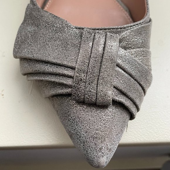 Sigerson Morrison Gold Metallic Bow Leather Flats - Picture 3 of 11